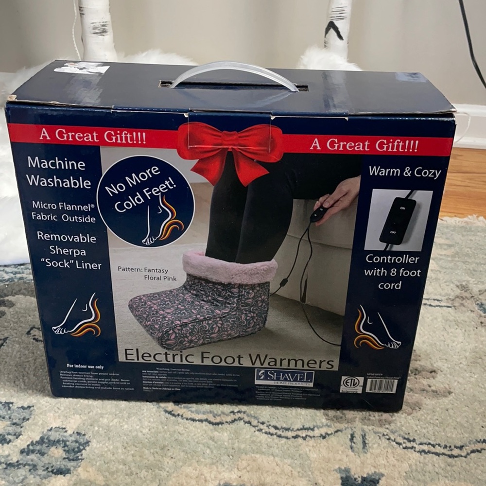 Electric foot warmer, fantasy floral pink